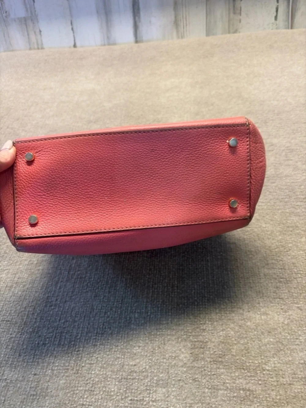 Kate Spade New York Coral Pebbled Leather Satchel Top Handle Bag